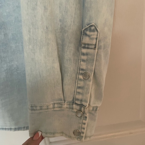 Lily & Lottie denim snap button down - Picture 4 of 5